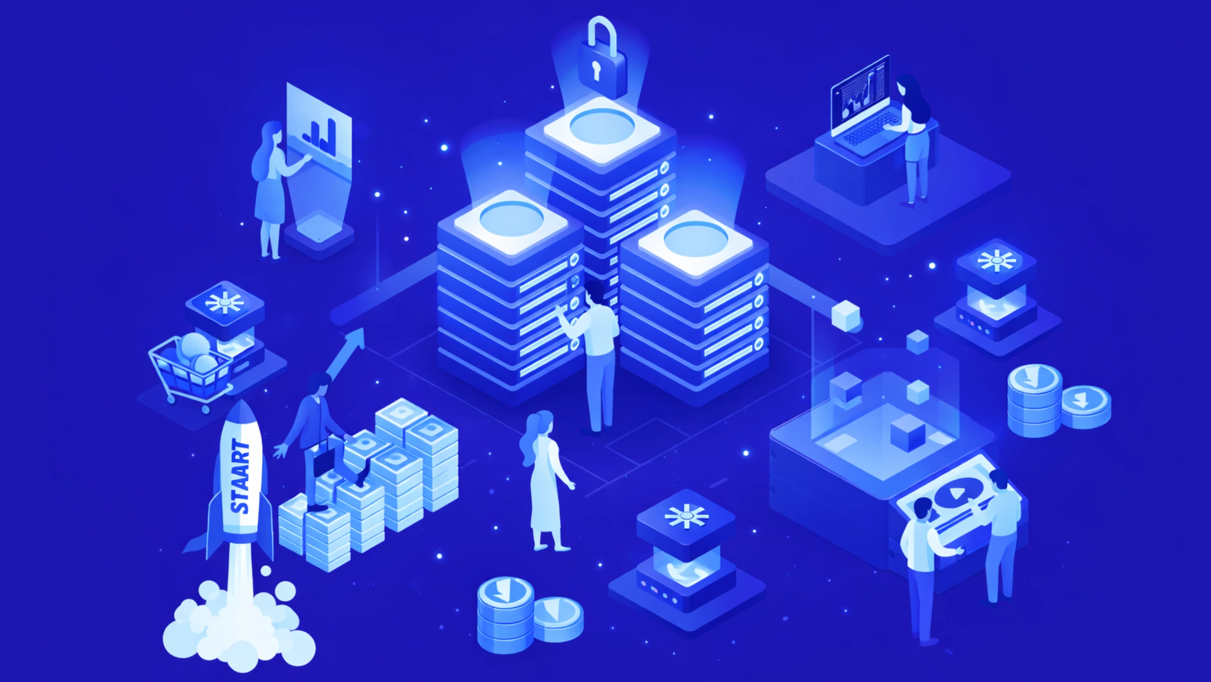 Custom blockchain fundraising platform architecture with tokenized equity distribution and investor management systems