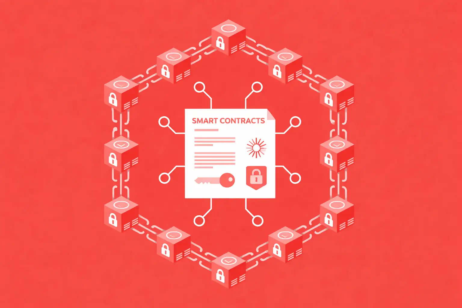Comprehensive diagram illustrating how DeFi smart contracts eliminate intermediaries and enable automated transparent financial transactions on blockchain networks