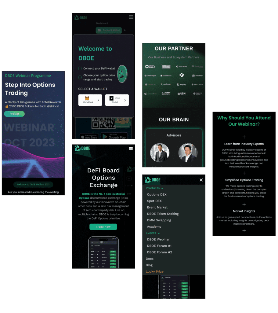 DBOE development More Screens