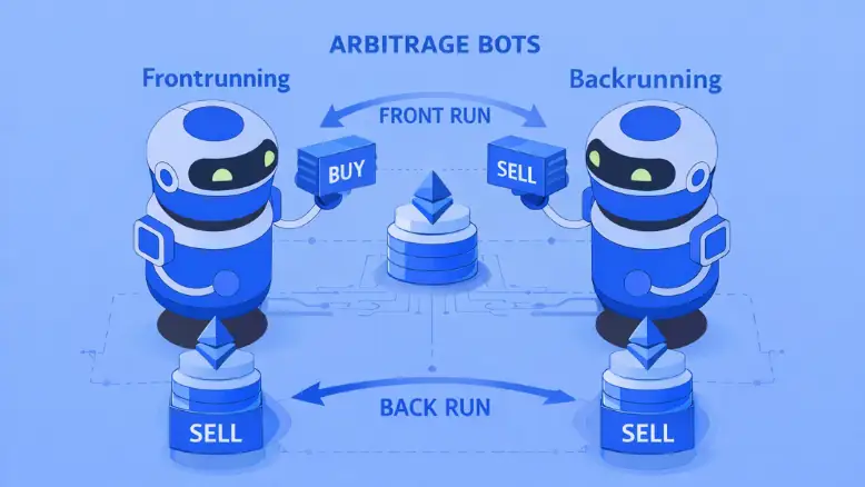 Arbitrage Bots use Frontrunning and Backrunning