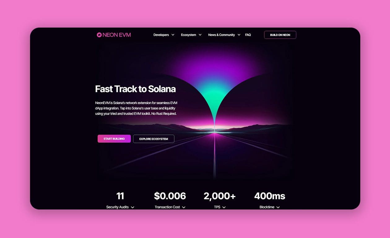 Neon EVM – Ethereum Compatible dApps on the Solana Blockchain