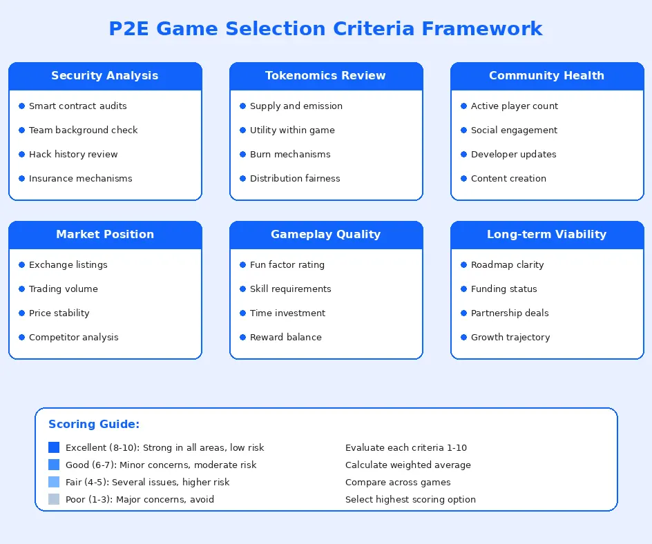 P2e game selection criteria