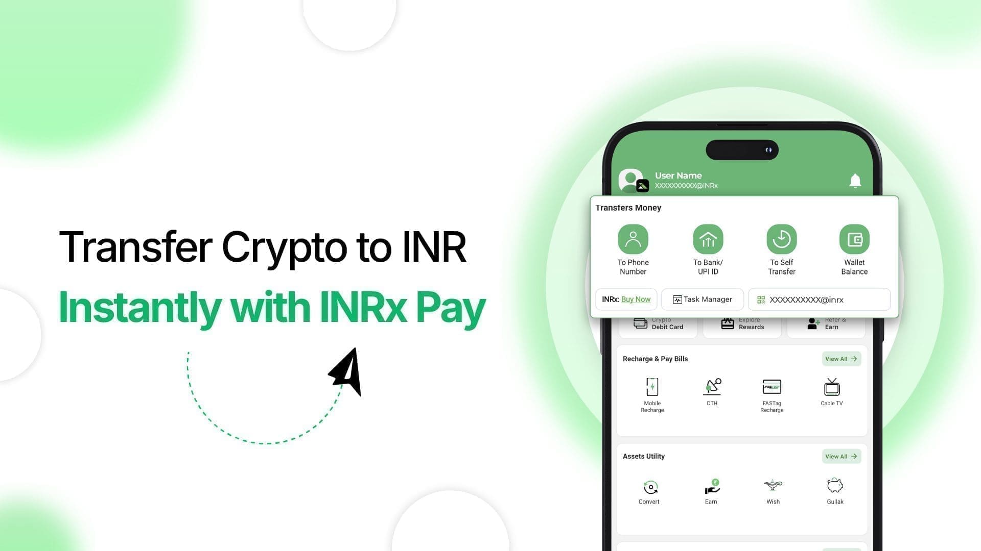 Transfer Crypto to INR Instantly with INRx Pay