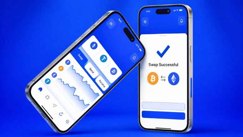 Web3 crypto wallet interface showing secure non-custodial access to DeFi, NFTs and decentralized applications in 2026