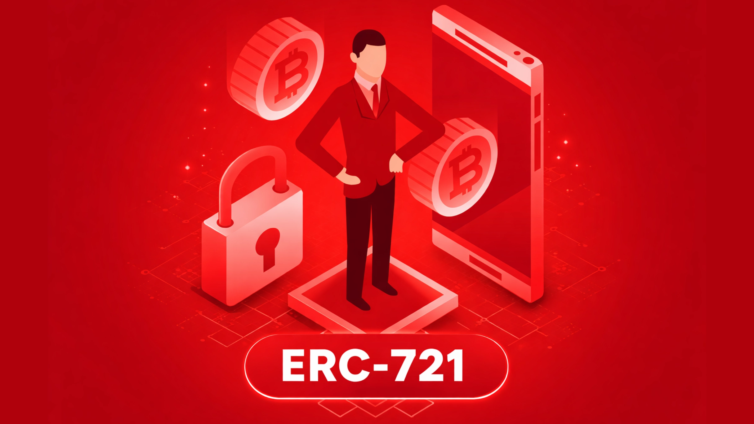 Blockchain engineer implementing ERC721 in smart contract for enterprise NFT platform on multi-monitor workstation