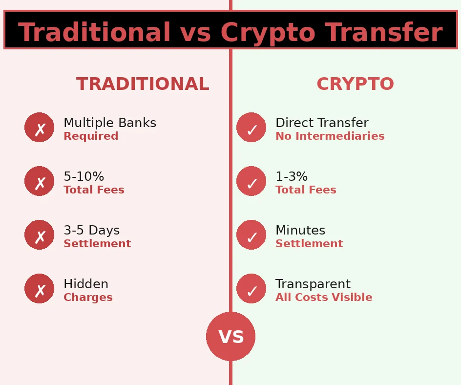 traditional and crypto transcation