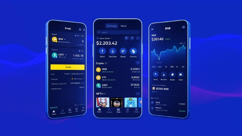 3D illustration of a Web3 non-custodial wallet interface showing self-custody, secure crypto management, and decentralized asset control