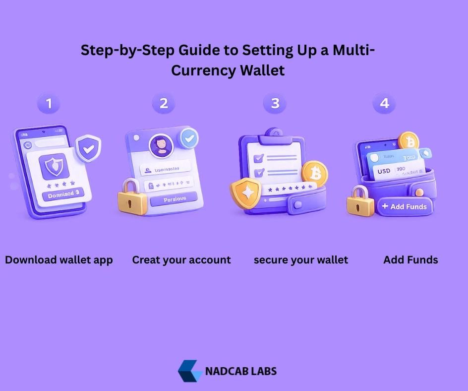 Step-by-step process for setting up a secure multi-currency wallet