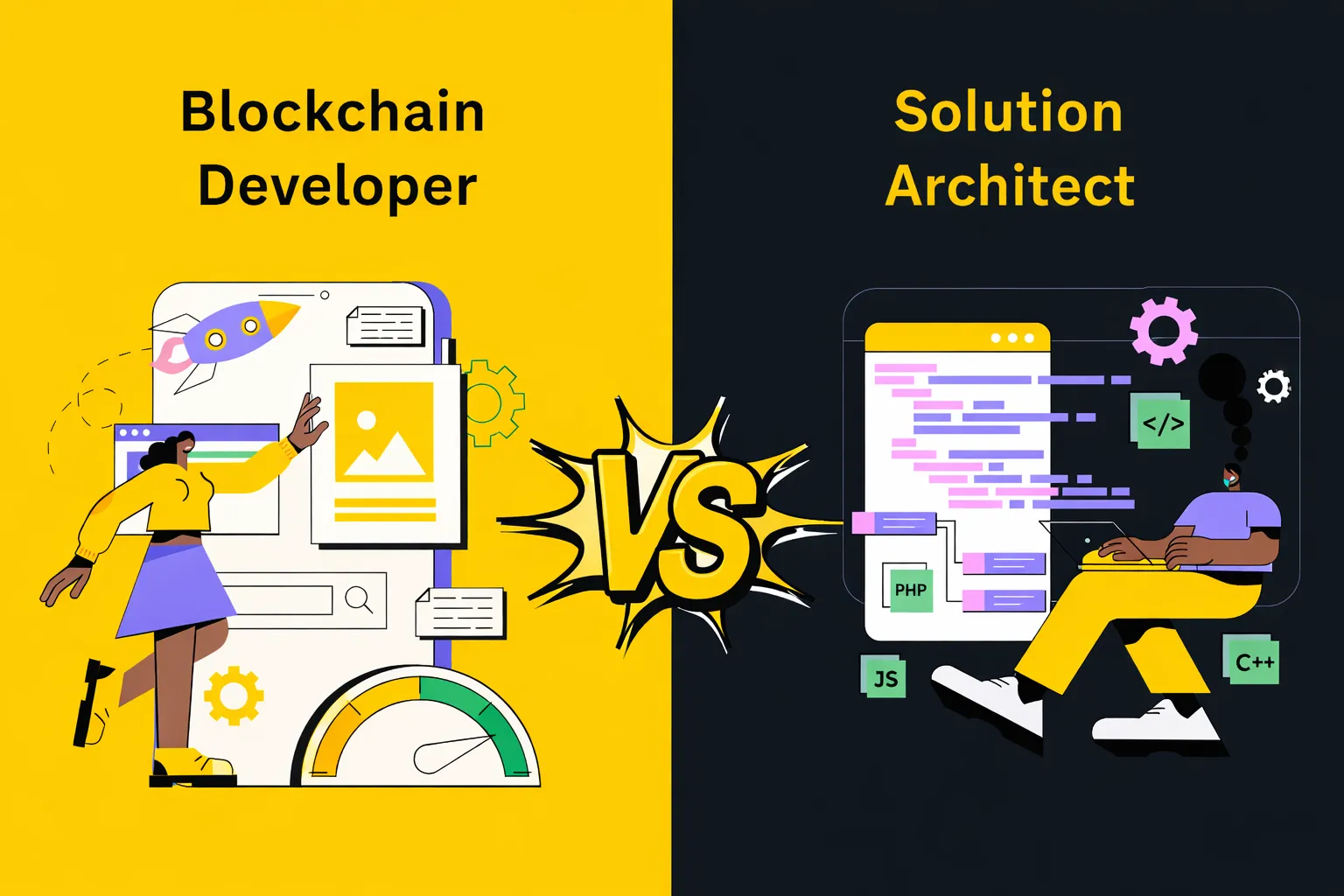 blockchain developer vs blockchain solution architect