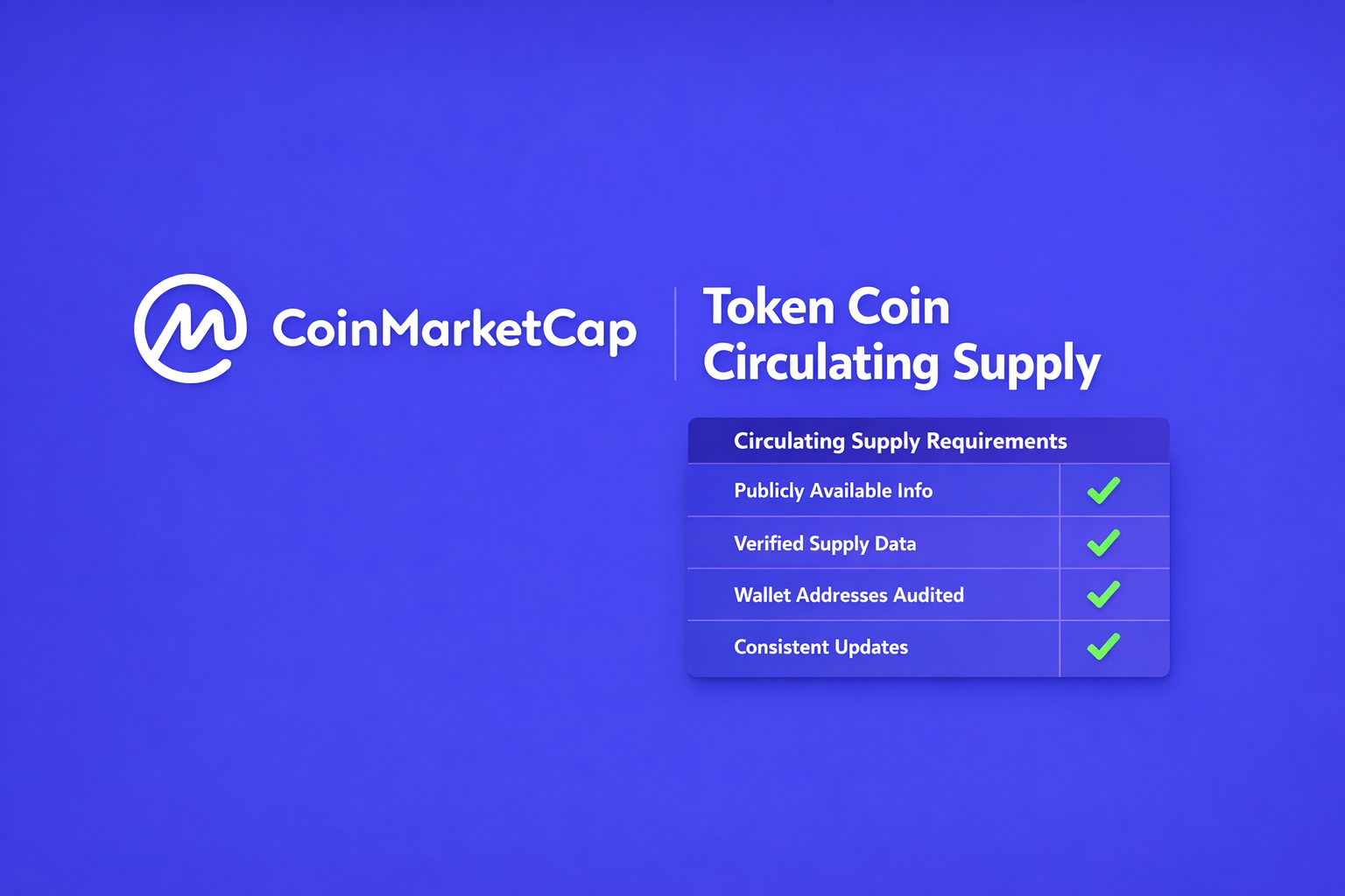 CoinMarketCap Circulating Supply Verification Explained