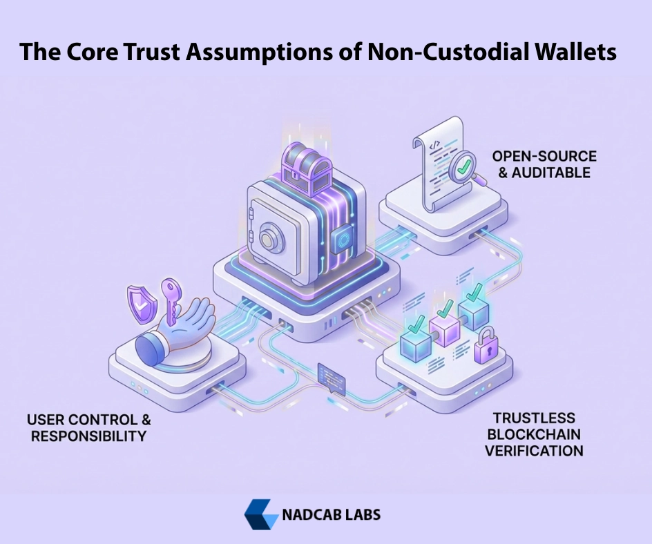Comparison of custodial vs Non-Custodial Wallet Security Model highlighting autonomy and risks