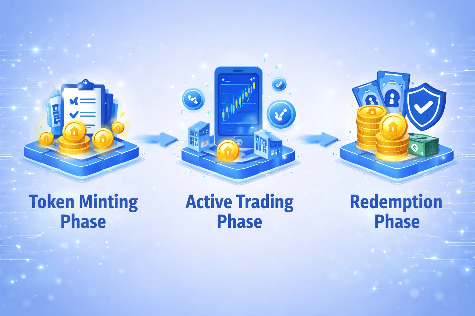 Hybrid blockchain architecture connecting physical property rights to digital ownership tokens