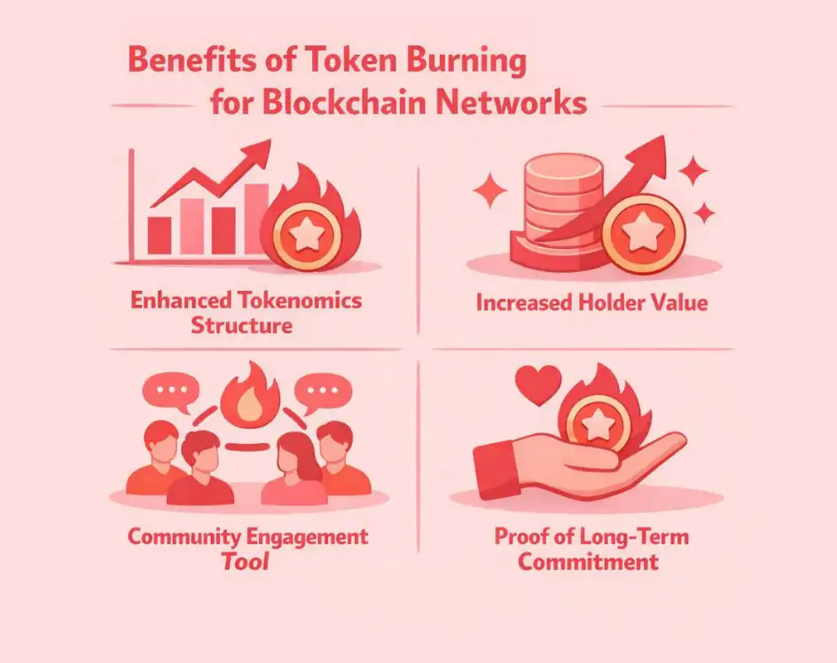 Benefits of Token Burning for Blockchain Networks