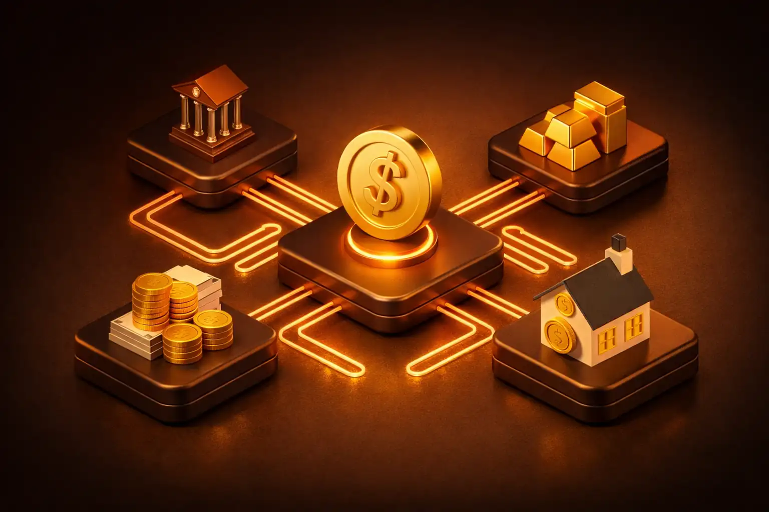 Commercial real estate tokenization process showing office building fractional ownership structure