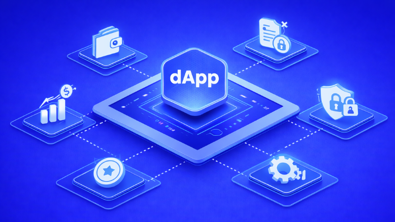 Overview of decentralized apps with use cases and best practices visualized