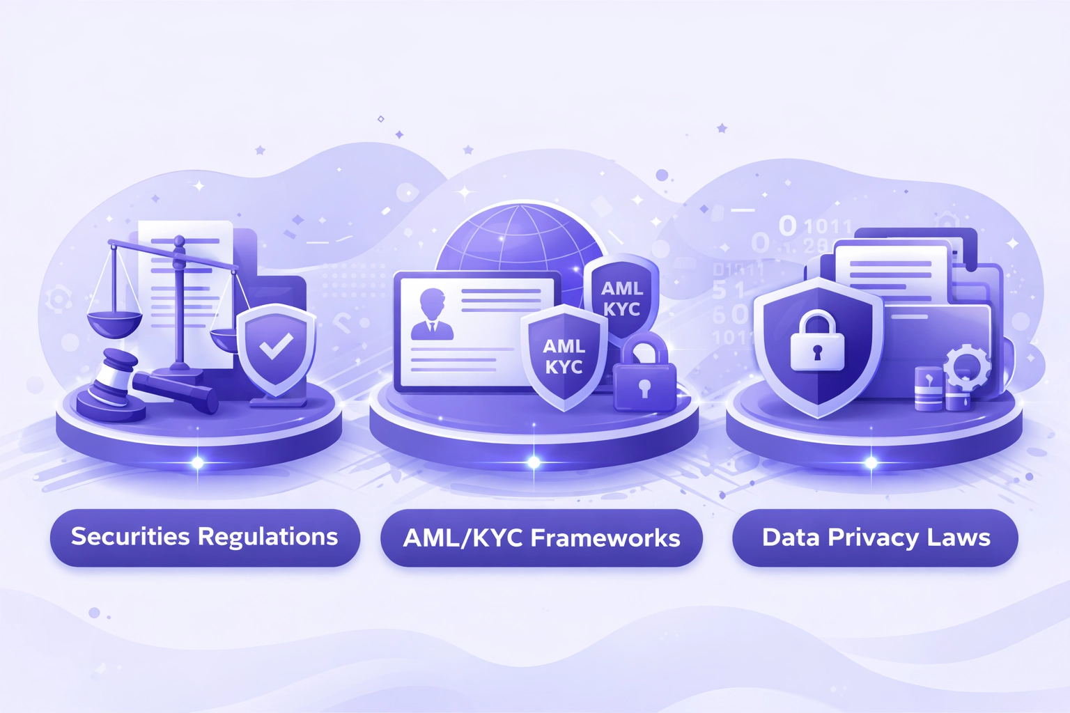 Financial institution compliance team implementing enterprise blockchain compliance architecture with permissioned network access controls, smart contract auditing standards, and regulatory reporting automation workflows