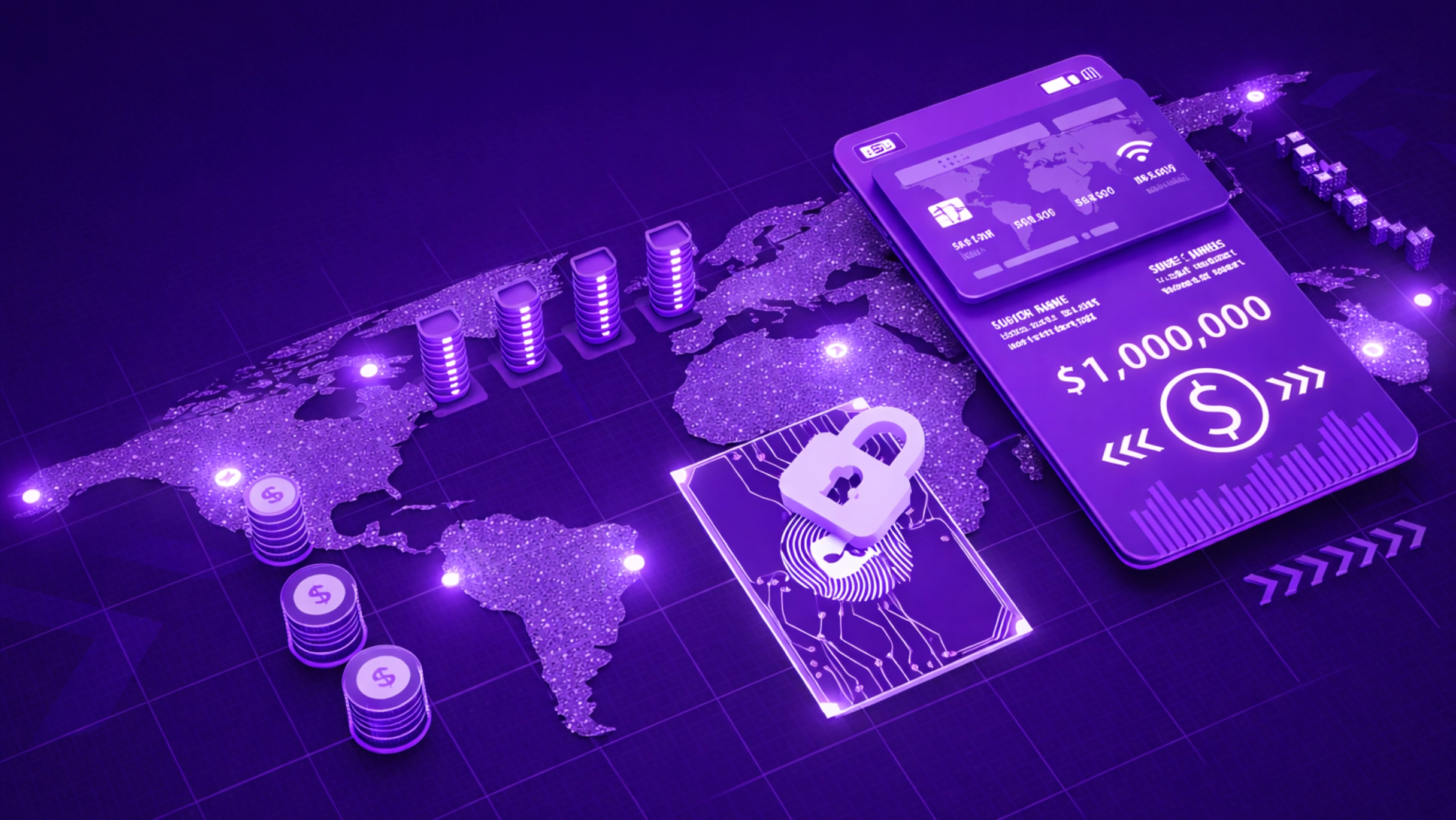 Blockchain cross border payment network enabling real-time settlement between global financial institutions with DLT infrastructure