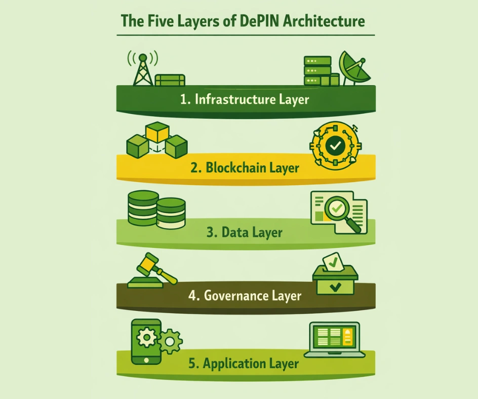 The Five Layers of DePIN Architecture