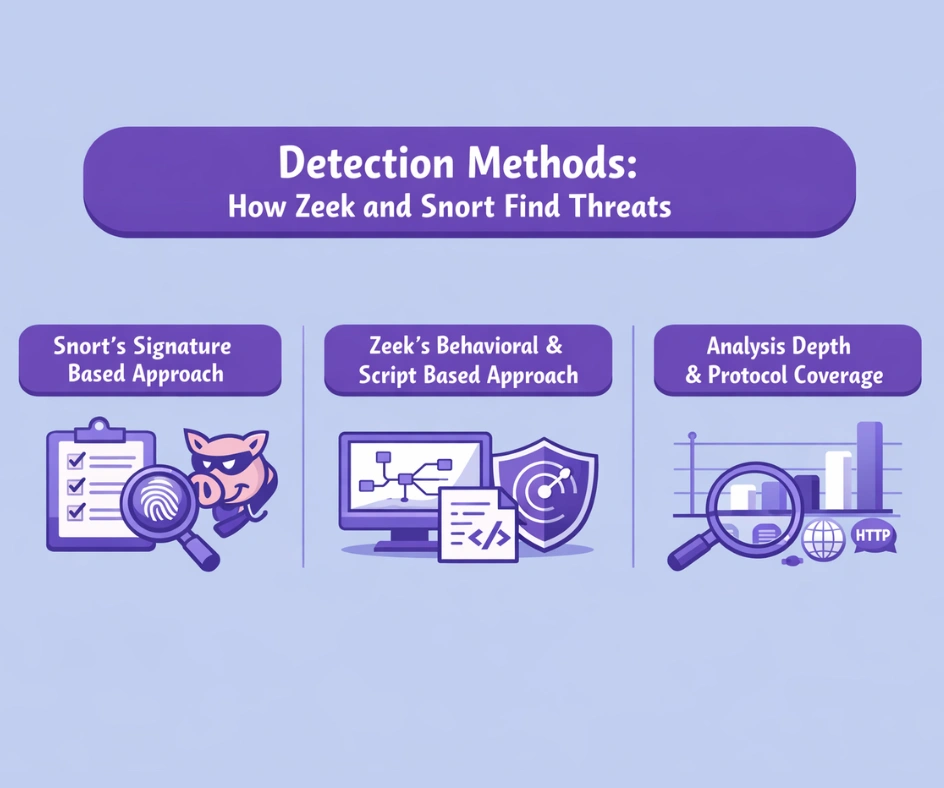 Detection Methods: How Zeek and Snort Find Threats