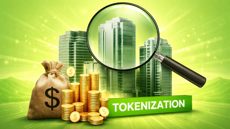 Tokenized real estate loan collateral process showing how property tokens are locked in smart contracts for DeFi lending