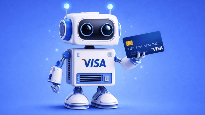 Visa AI payment bot technology stack showing Anthropic Microsoft IBM and Samsung partnerships powering autonomous card transactions
