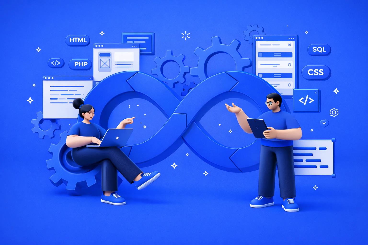 AI in DevOps concept showing intelligent automation, CI/CD pipeline, machine learning, and software development integration with futuristic technology visuals
