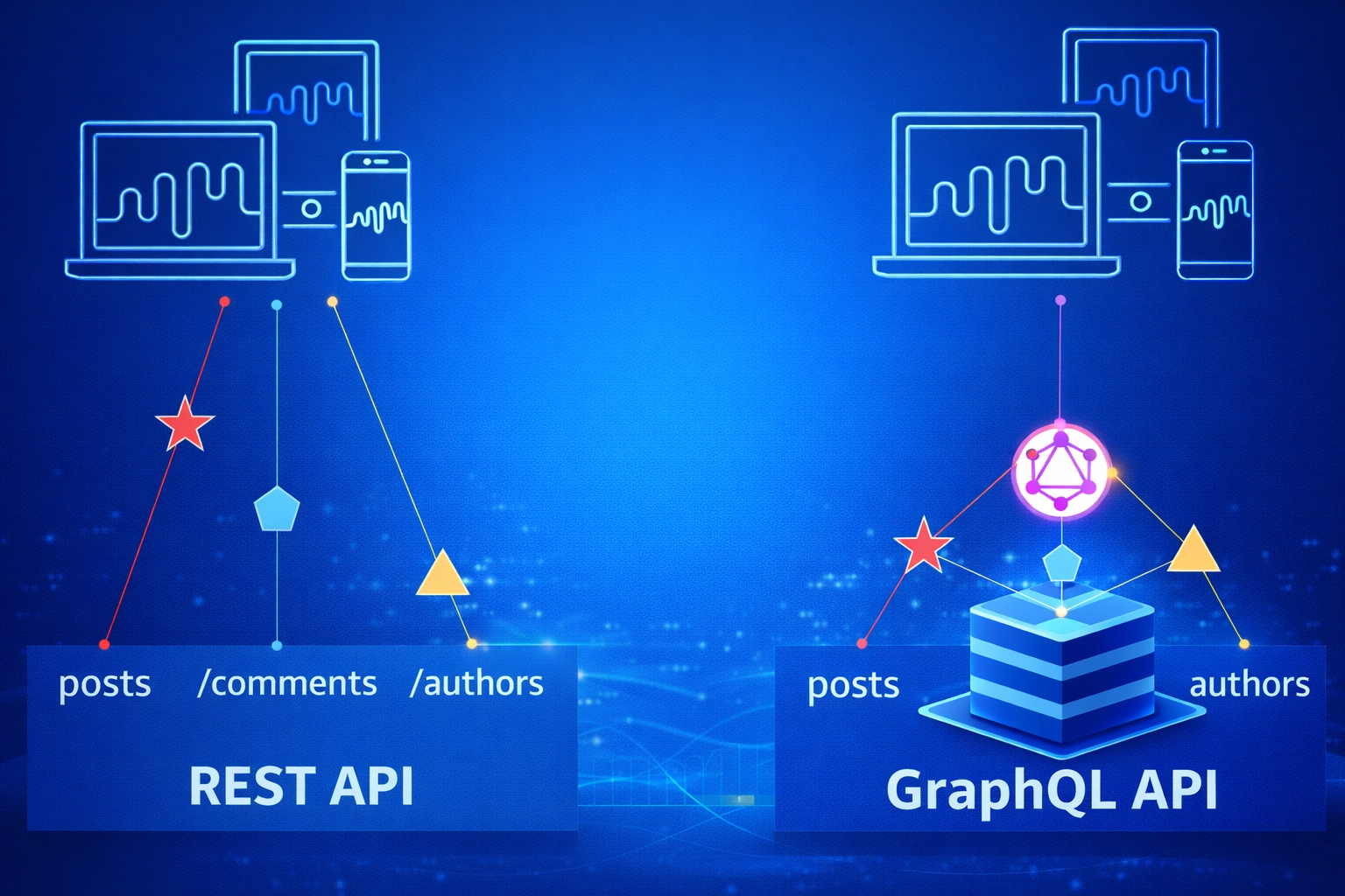 GraphQL API vs REST API comparison chart for real estate tokenization backend infrastructure in 2026