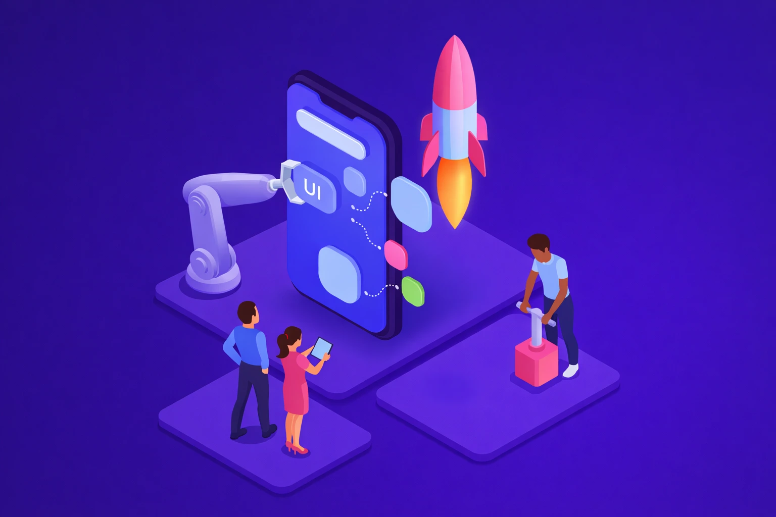 How to build an AI app development process illustration