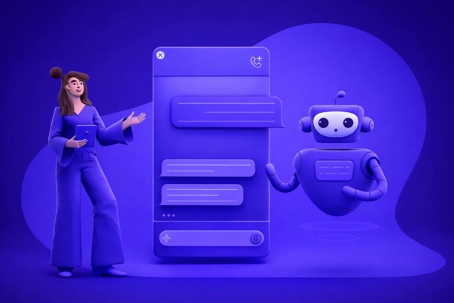 AI chat interface showing smart automated conversation between user and AI chatbot for enhanced customer communication and support experience