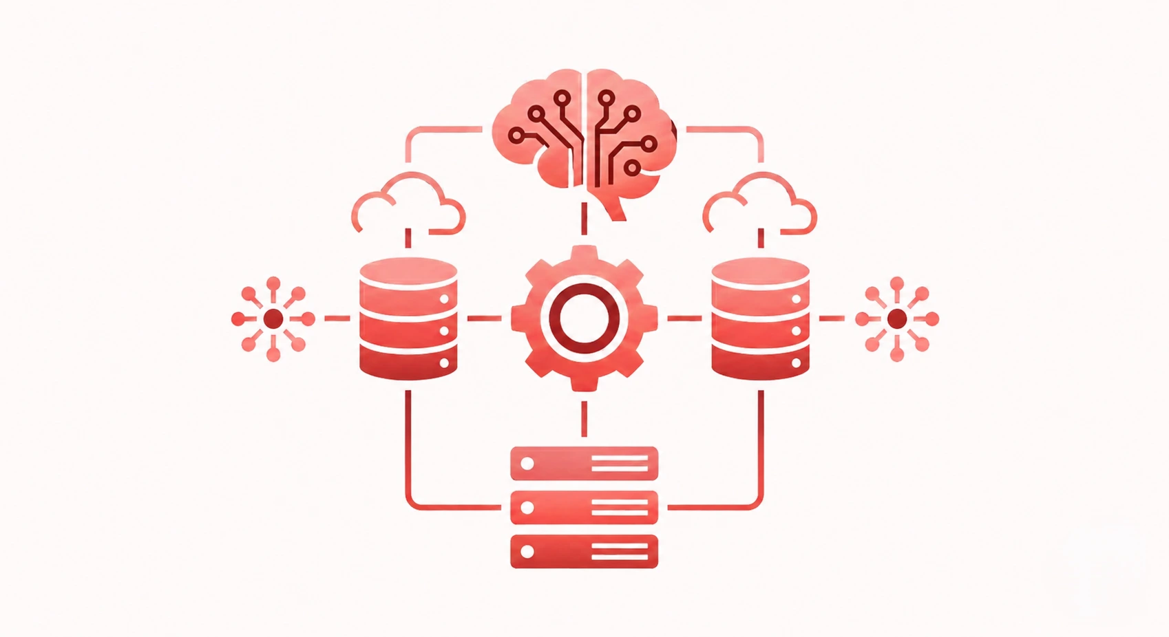 AI chatbot architecture showing connected system design with data flow and processing layers