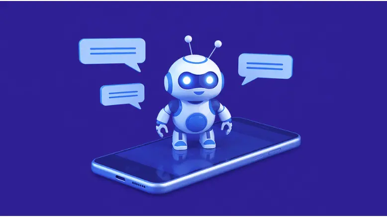 Illustrating how AI chatbot works on a mobile device to provide seamless digital communication.