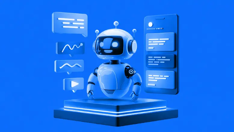 AI chatbot interacting with a user through a digital chat interface, showing how artificial intelligence understands questions and provides instant responses