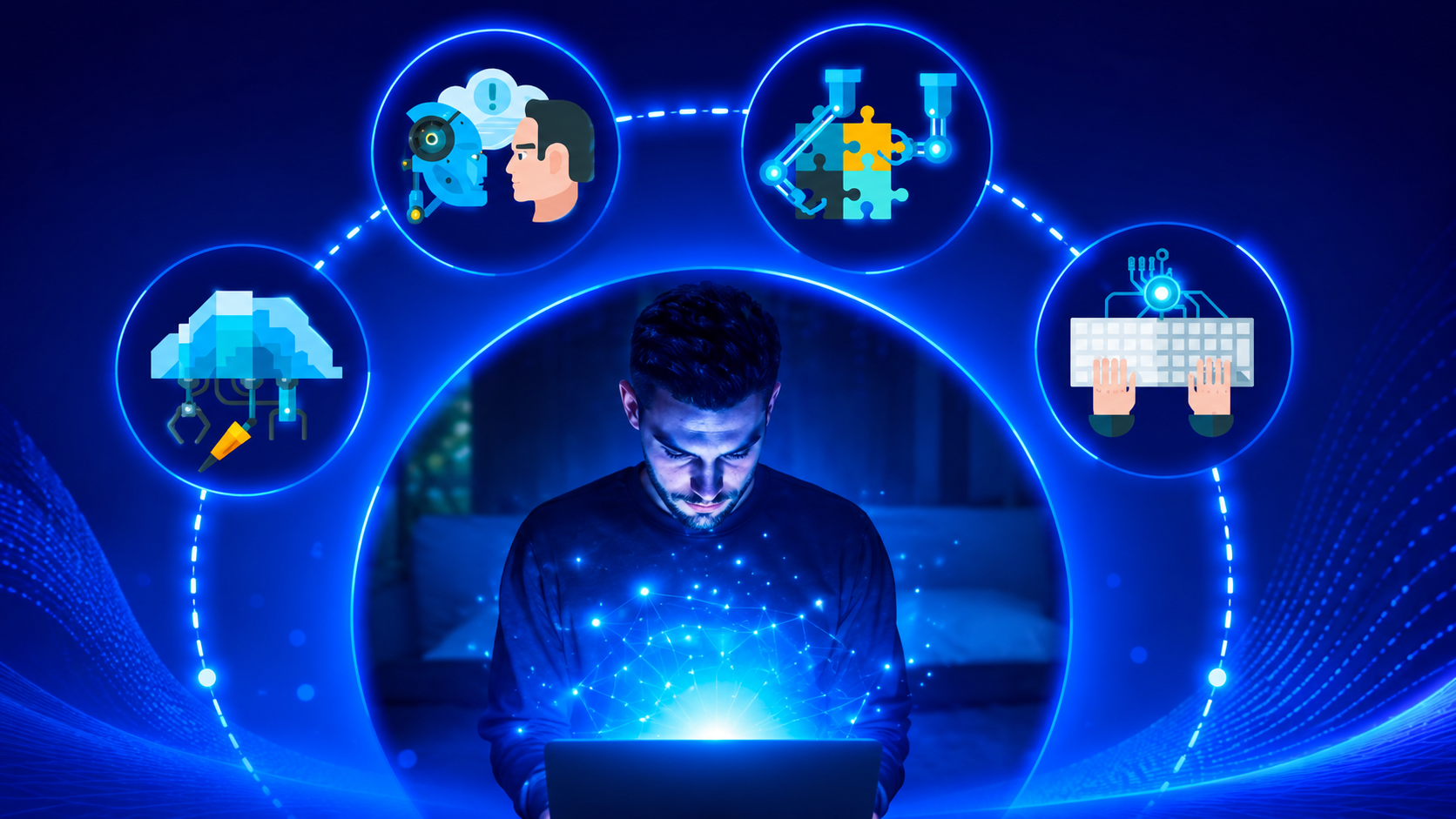 Global AI market size breakdown by industry sector and copilot technology share
