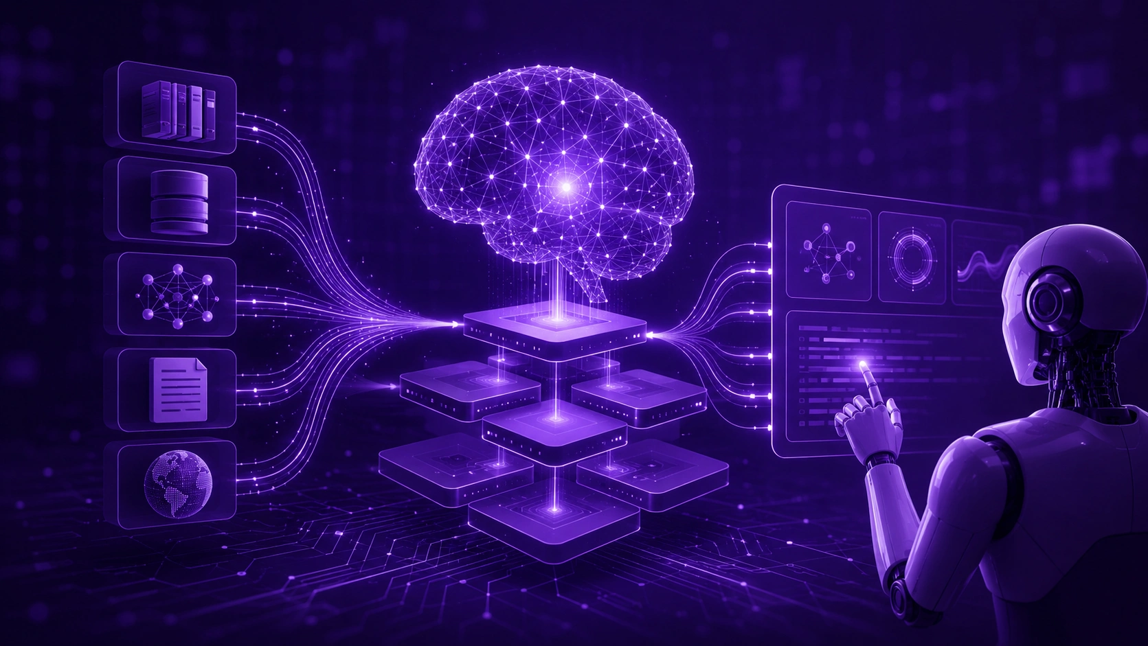 AI copilot system blueprint using Hybrid LLM Architecture with multi-layer data flow components
