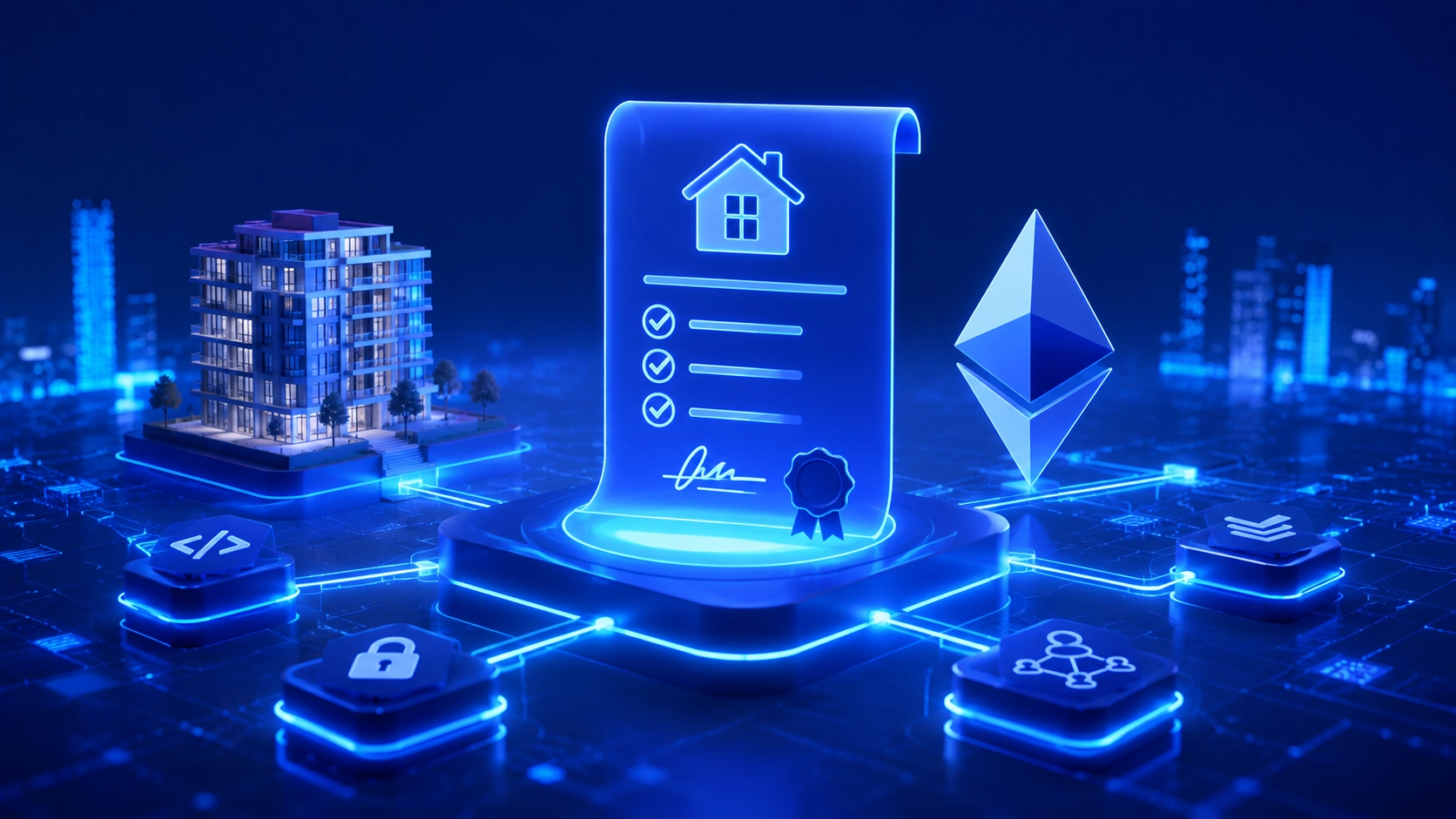 How to deploy a real estate token smart contract on Ethereum showing Solidity code structure for property tokenization platforms