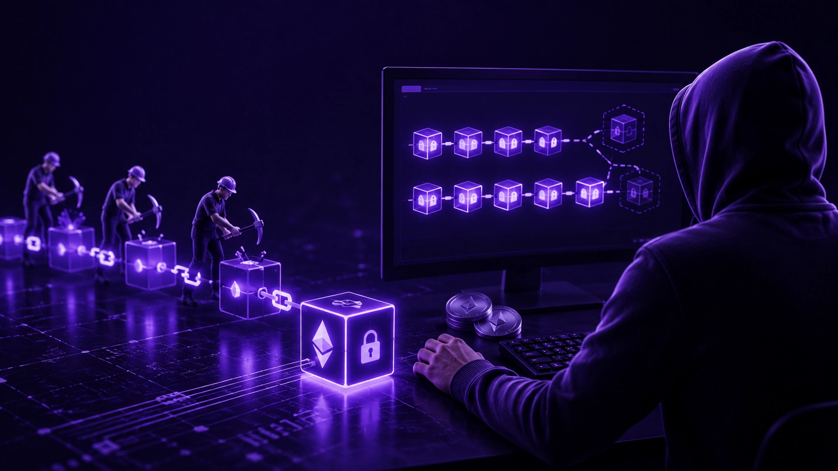 What is selfish mining in blockchain showing how a miner withholds blocks to build a private chain ahead of the public network
