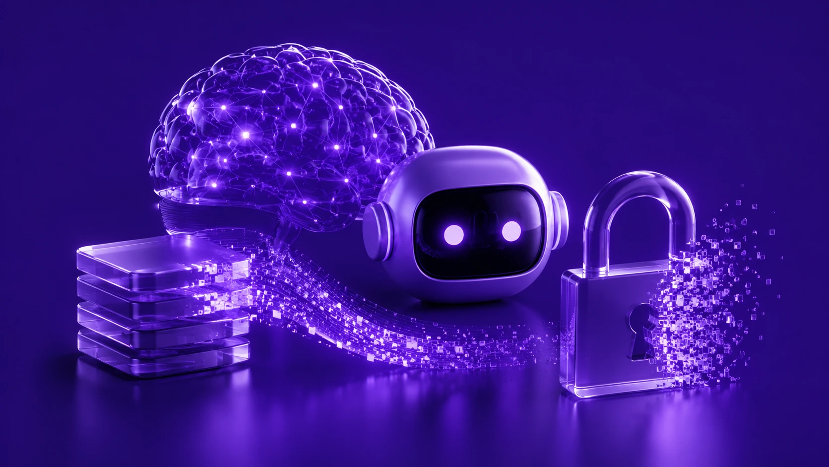 Data memorization risks in AI chatbots with exposed digital data and cybersecurity visuals