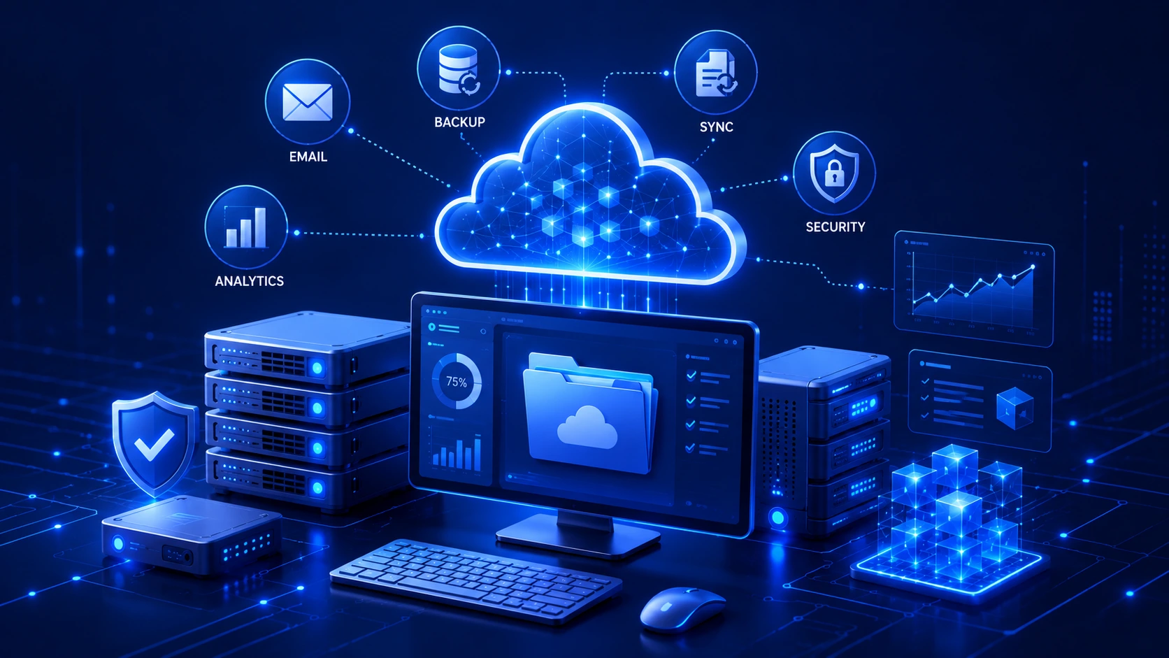 Scalable microservices architecture for modern applications in 2026 featuring cloud infrastructure, connected services, secure data management, and high-performance distributed systems.