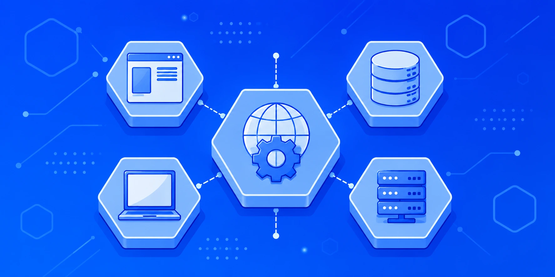 showing what are microservices with connected applications, cloud databases, and scalable server architecture for modern business systems