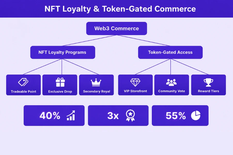 Web3 E-Commerce — labelled architecture diagram with workflow steps