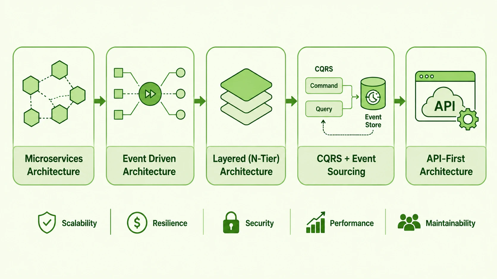 Software architecture flowchart showing core financial system design patterns and API structure