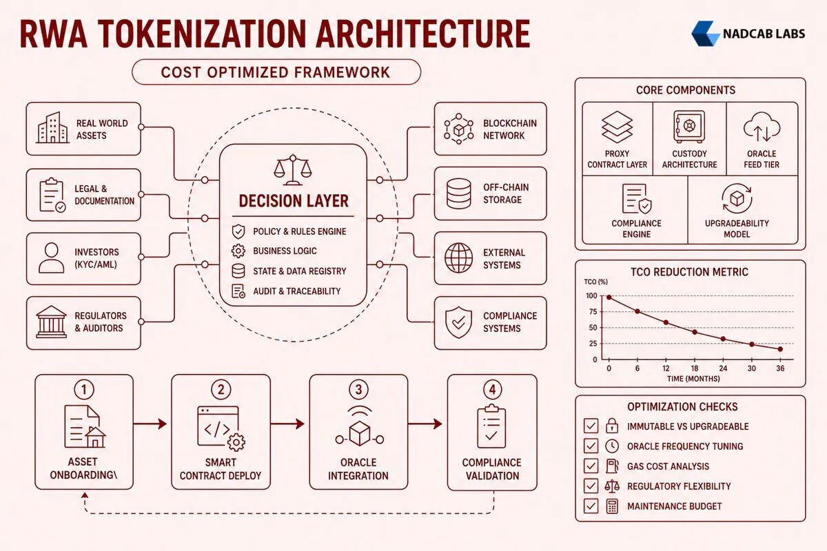 Cost Optimized Design Patterns Rwa Tokenization β labelled architecture diagram