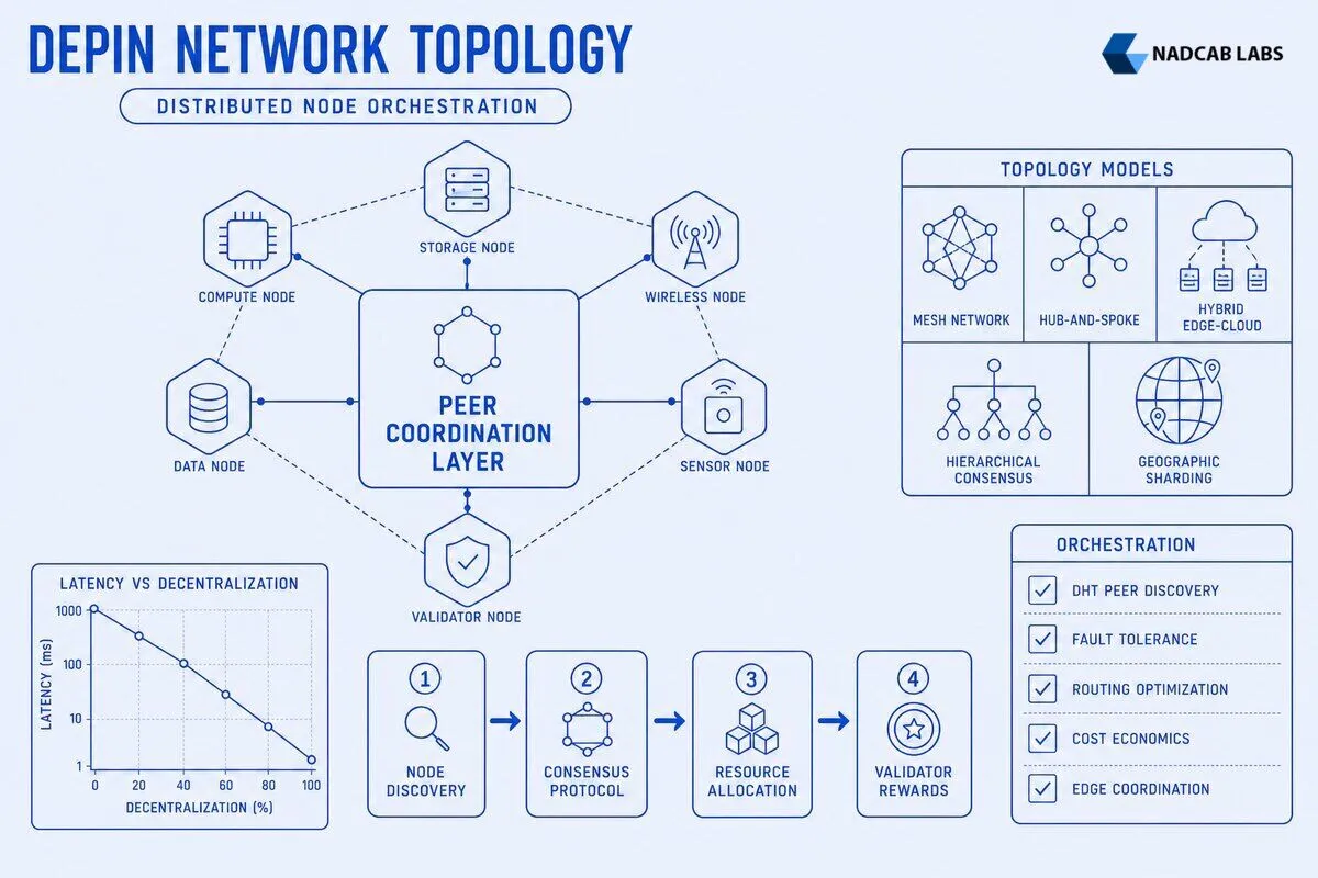 Depin Network Architecture Topology Models Node — technical process flow chart