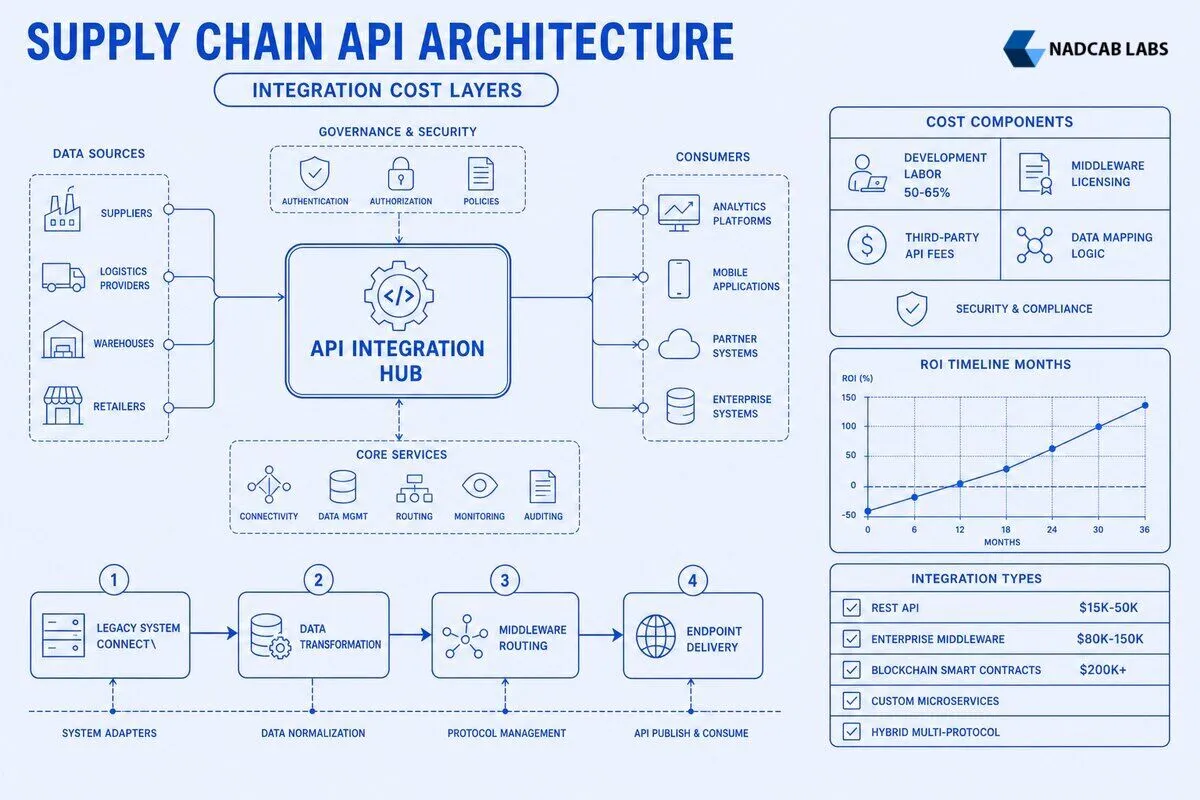 Supply Chain Api Integration Costs Complete — technical process flow chart
