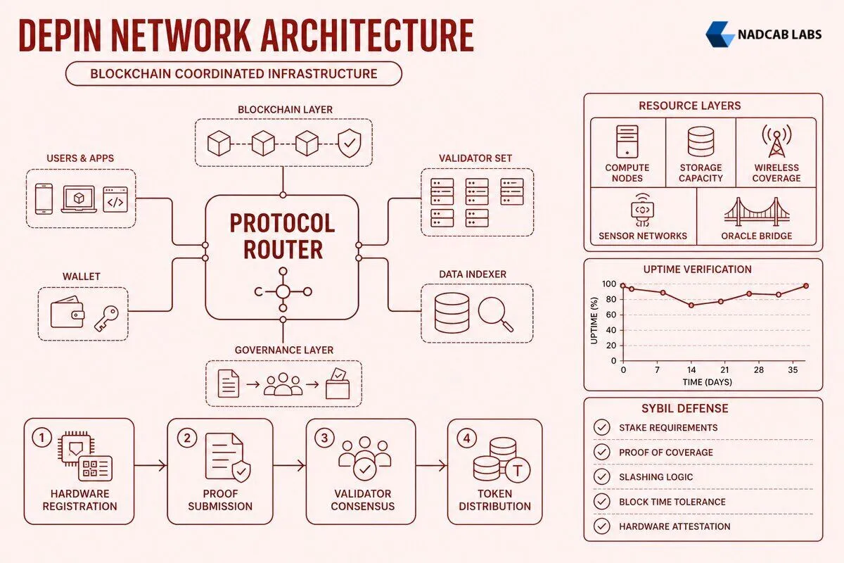 Depin Decentralized Physical Inf Engineering Playbook — labelled architecture diagram