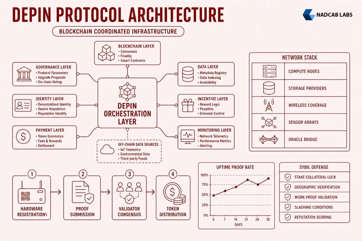 Depin Decentralized Physical Inf Engineering Playbook — technical process flow chart