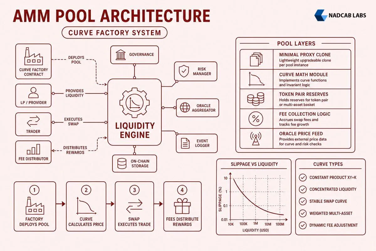 Amm Curve Design Pool Factory Patterns — labelled architecture diagram