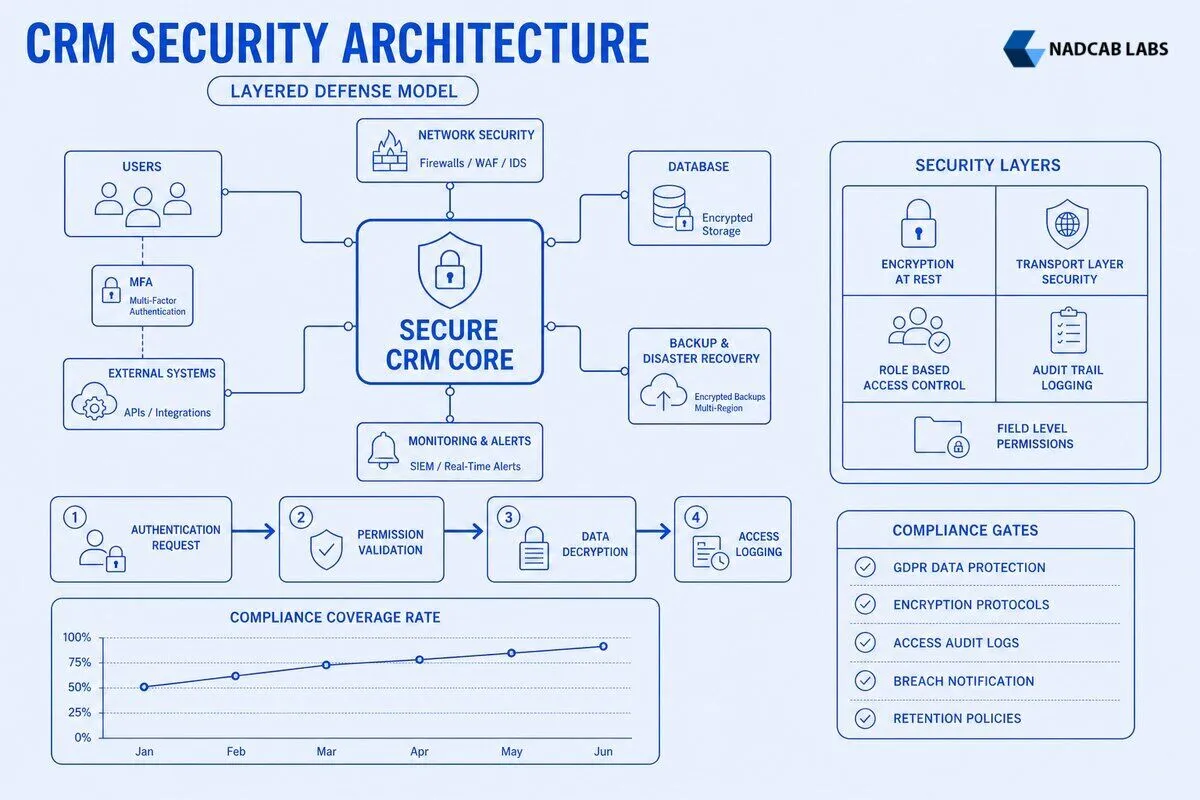Crm Data Security Compliance Phased Implementation — labelled architecture diagram