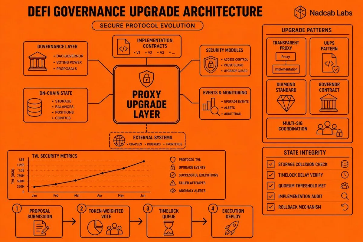 Defi Protocol Upgrade Governance Mechanisms Technical — labelled architecture diagram