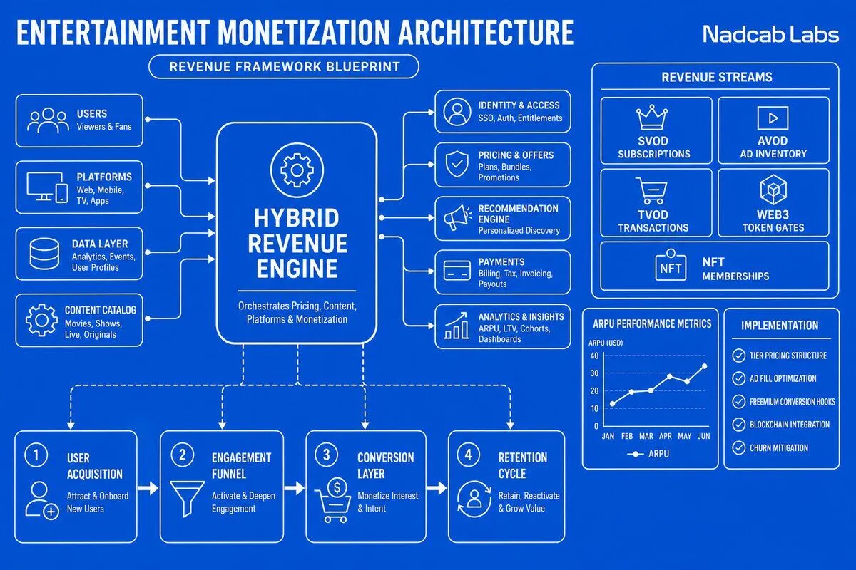 Entertainment app monetization models — Nadcab Labs